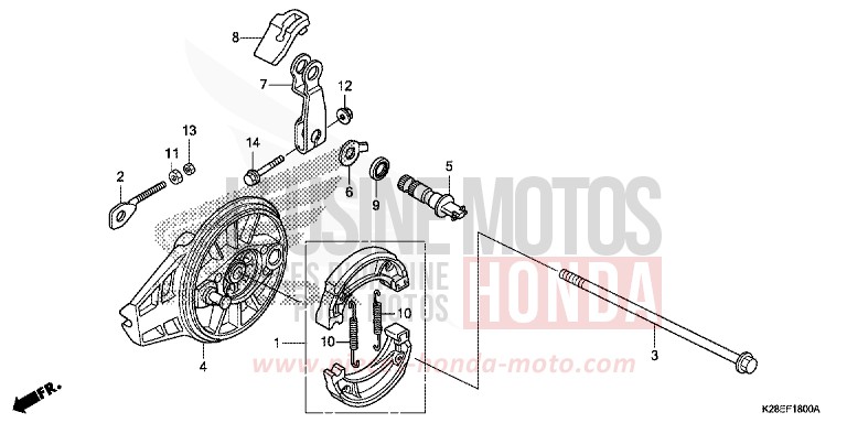 PANNEAU DE FREIN ARRIERE de CRF125F "Petites Roues" EXTREME RED (R292) 2023